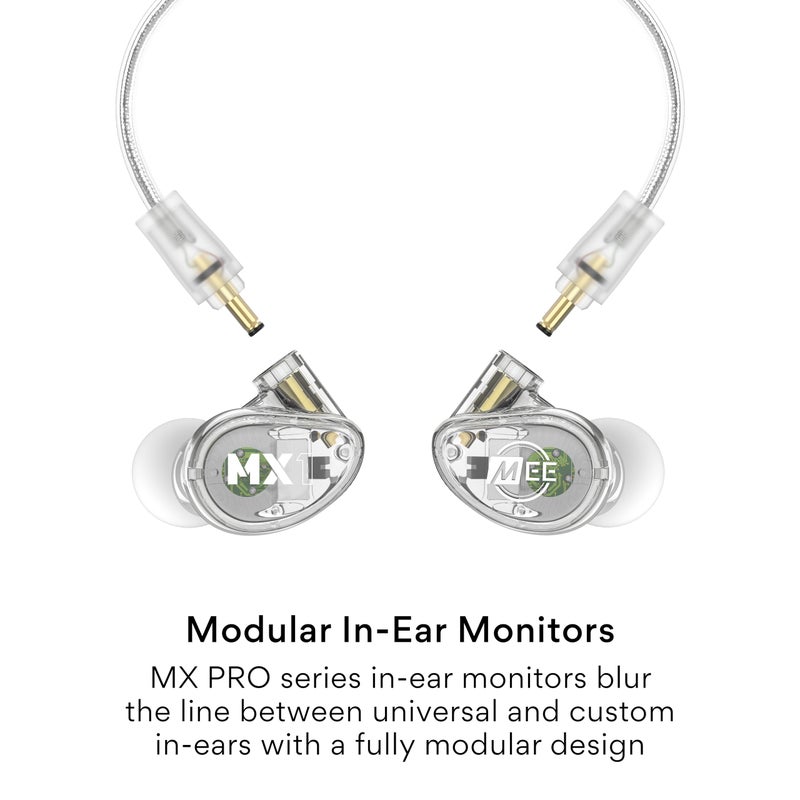 MEE audio Professional MX1 PRO Advanced Dynamic Driver Musician's in Ear Monitor Headphones with Balanced Sound, Noise Isolating Earbuds Earphones with Memory Wire, Detachable Cables, Transparent - Image 2